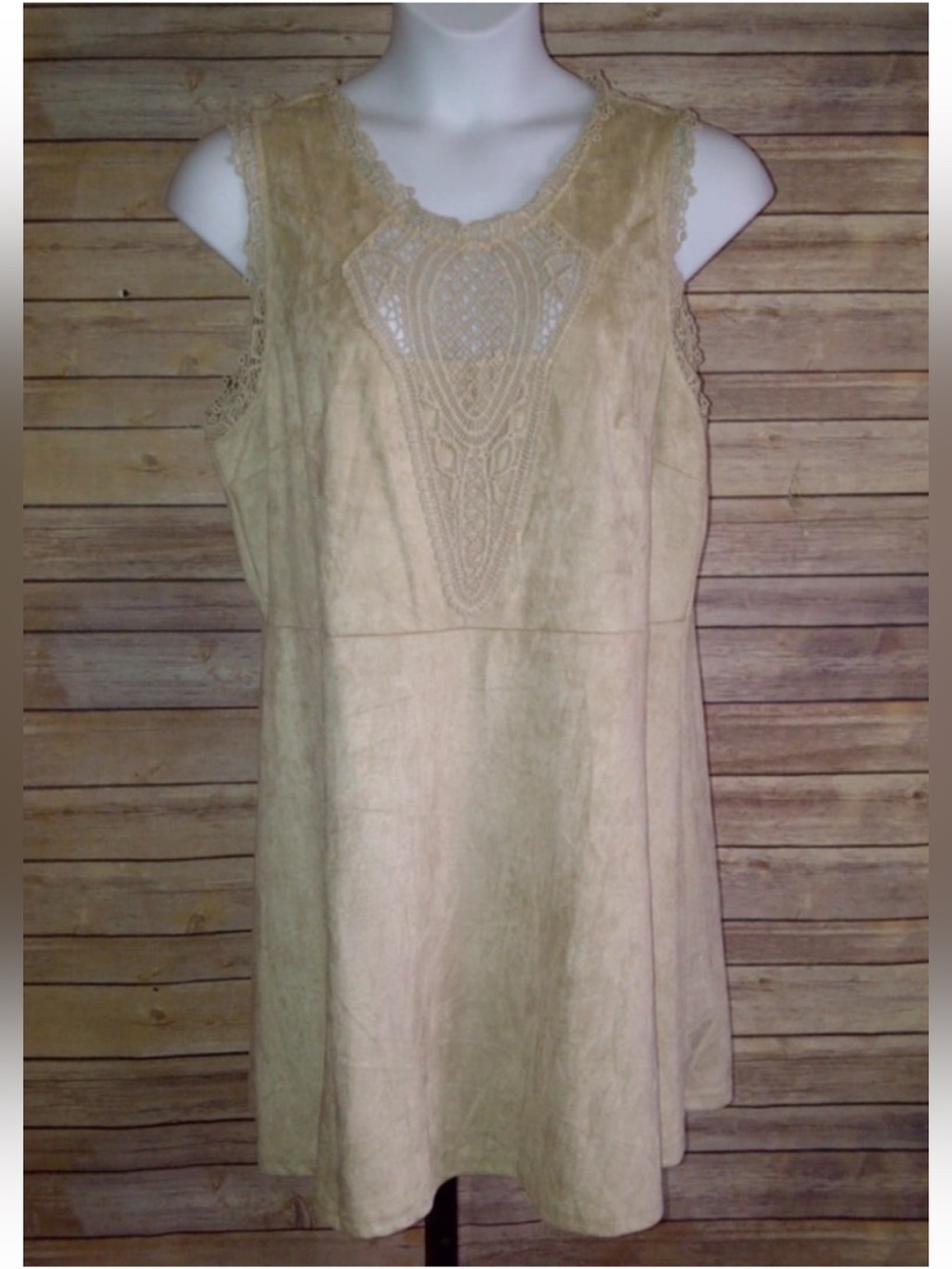 Rue21 Lace-Trim Cream Shift Dress - Size 1X